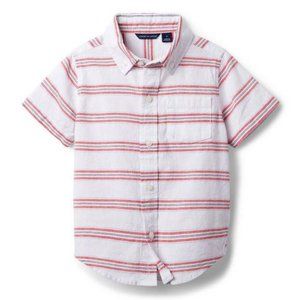 NWT Janie and Jack  STRIPED LINEN SHIRT Size 16